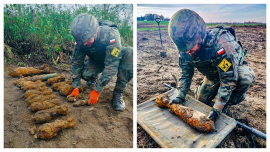 Niewybuchy wykopane w Krasnołące. Policja zabezpieczyła miejsce Niewybuchy wykopane w Krasnołące. Policja zabezpieczyła miejsce