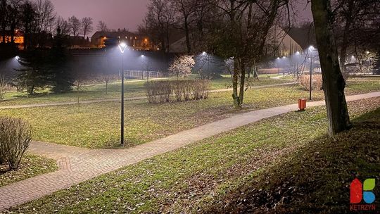 Nowe oświetlenie w parku przy ulicy Diehla w Kętrzynie