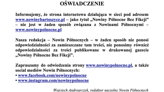 OŚWIADCZENIE