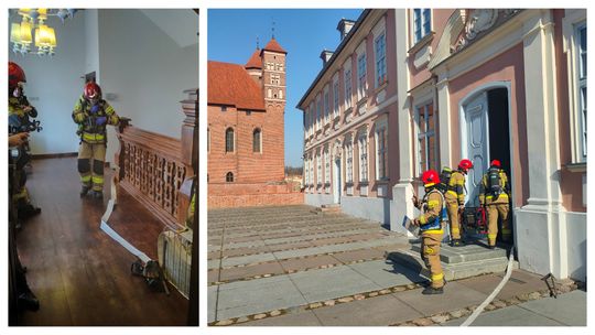Strażacy ćwiczyli w Hotelu Krasickim. Trzy dni działań w centrum Lidzbarka Warmińskiego