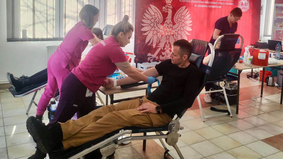 Niemal 14 litrów krwi w jeden dzień. Akcja u strażaków w Lidzbarku Warmińskim