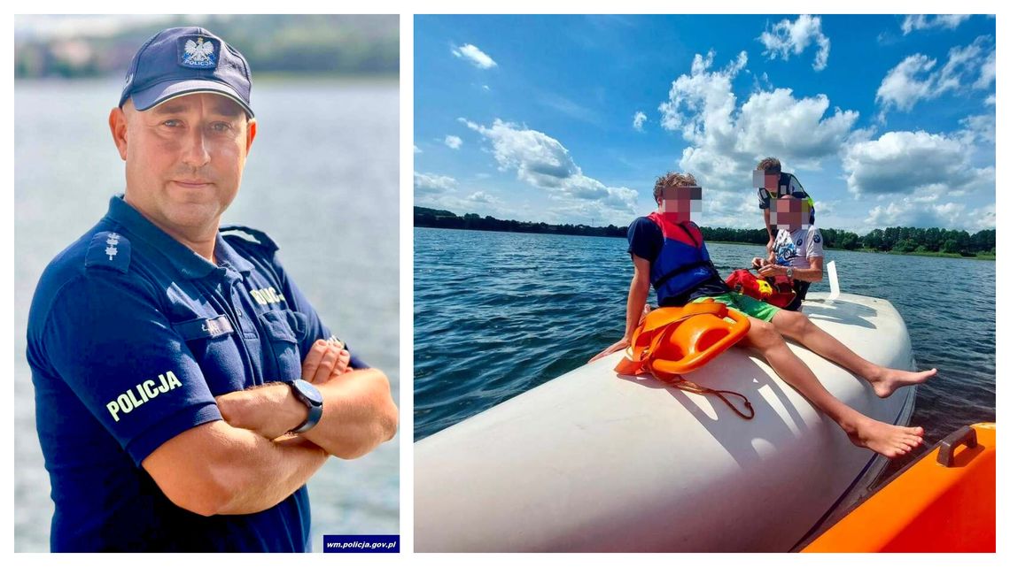 Policjant po służbie ruszył na ratunek. Uratował trzy osoby z wywróconej żaglówki Policjant po służbie ruszył na ratunek. Uratował trzy osoby z wywróconej żaglówki