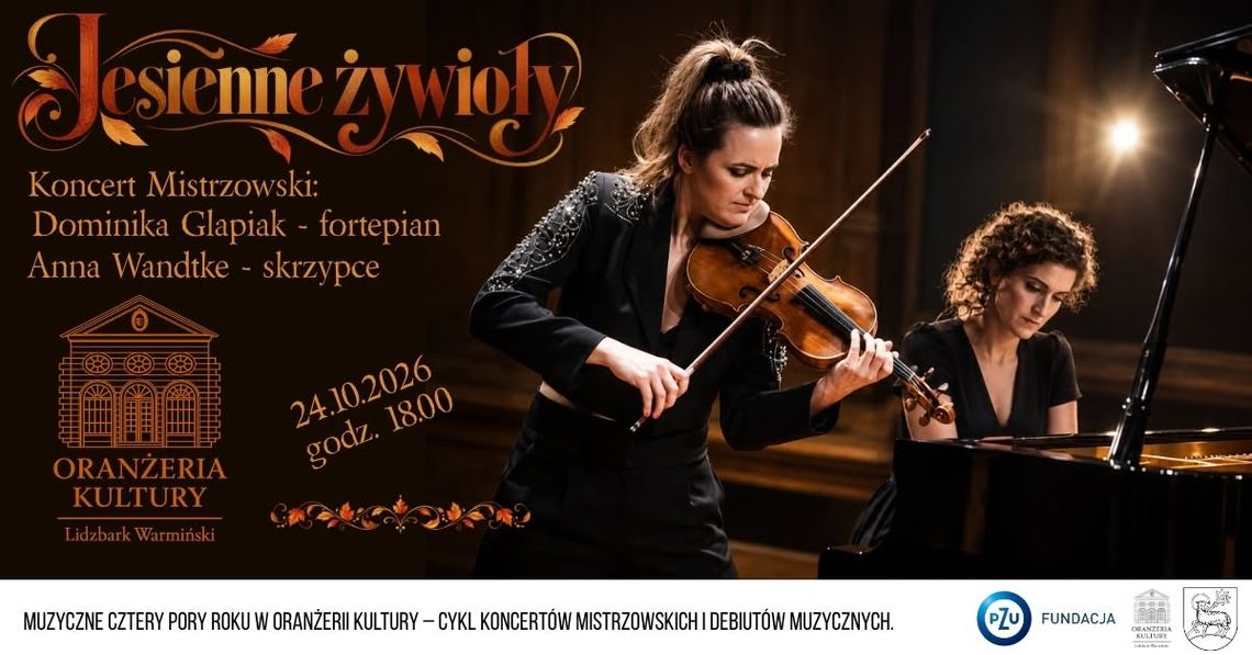 Skrzypce i fortepian w Oranżerii Kultury. „Jesienne żywioły” już 24 października