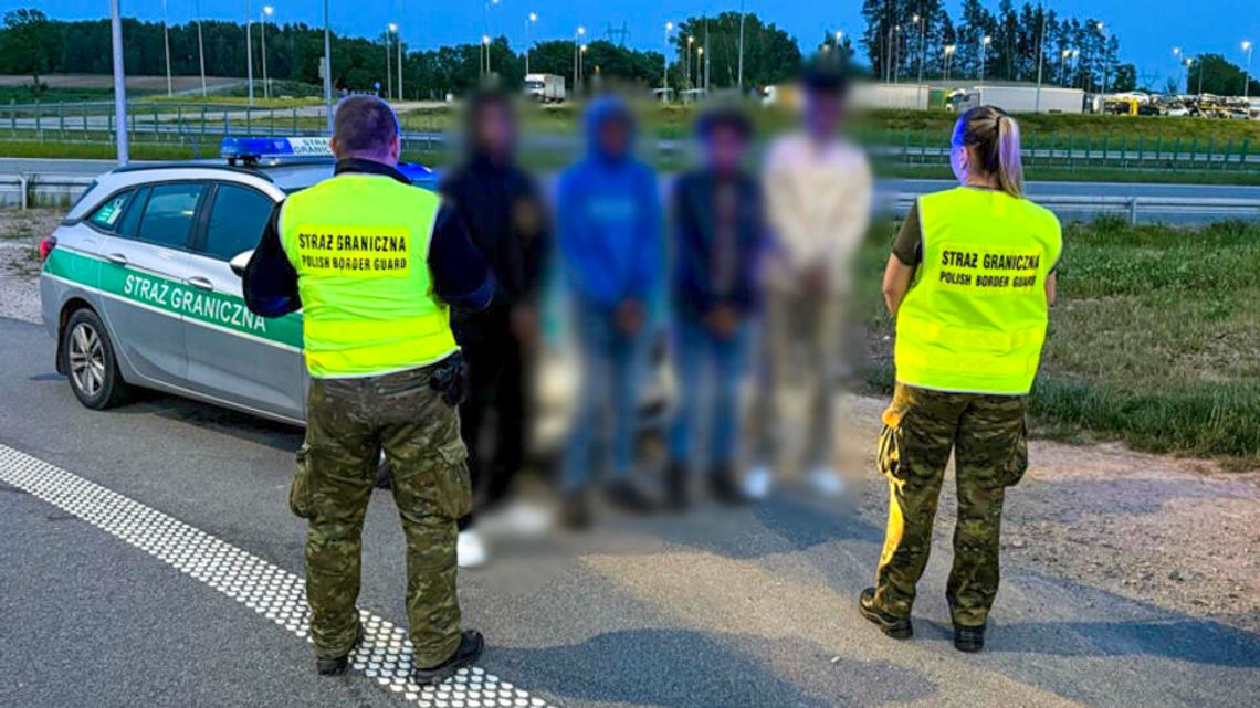 Zatrzymani na gorącym uczynku – kurier i migranci w rękach Straży Granicznej