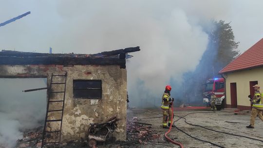 Pożar budynku gospodarczego w Lubnowie