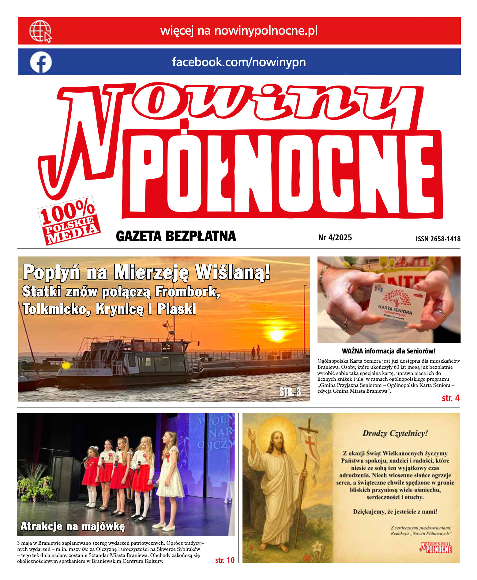 Nowiny Północne, kwiecień 2025 - strona 1