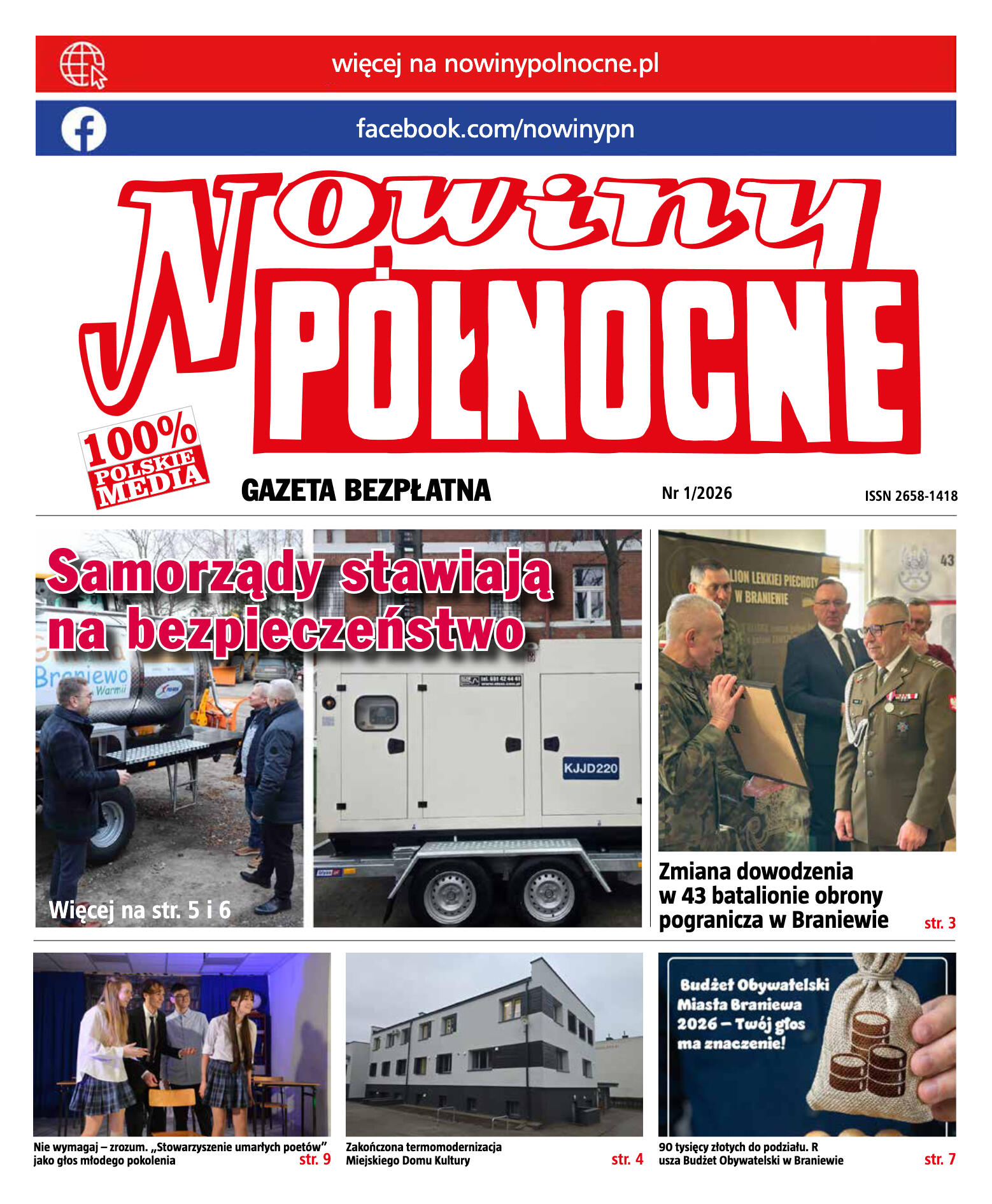 Nowiny Północne, styczeń 2026 - strona 1